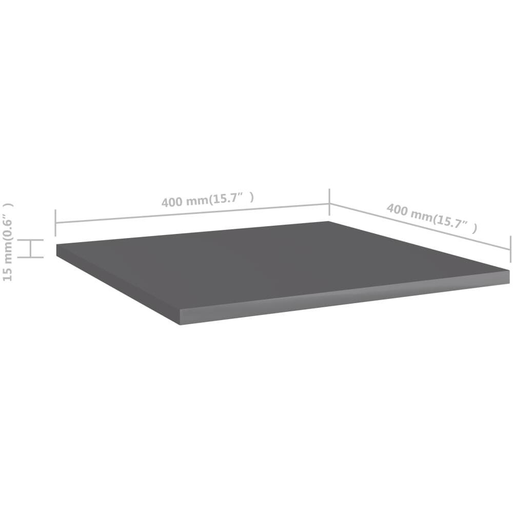 Ripiani per Libreria 8pz Grigio Lucido 40x40x1,5cm Multistrato - Foto 6