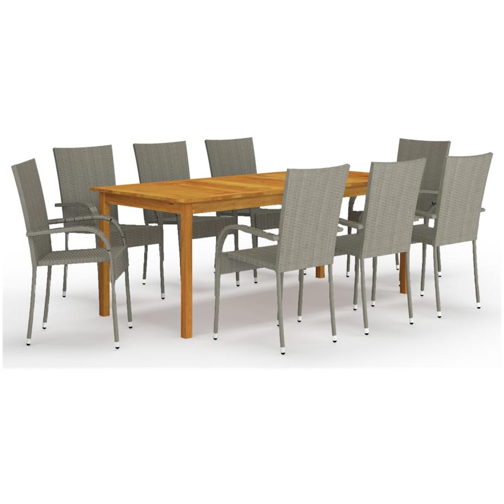 Set da Pranzo da Giardino 9 pz Grigio - Foto 1