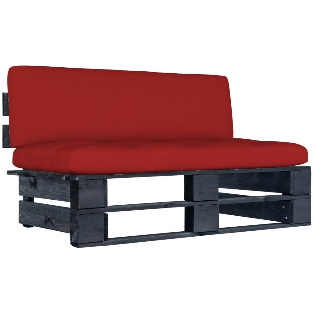 Divano Centrale Giardino su Pallet Nero Legno Pino Impregnato - Foto 1