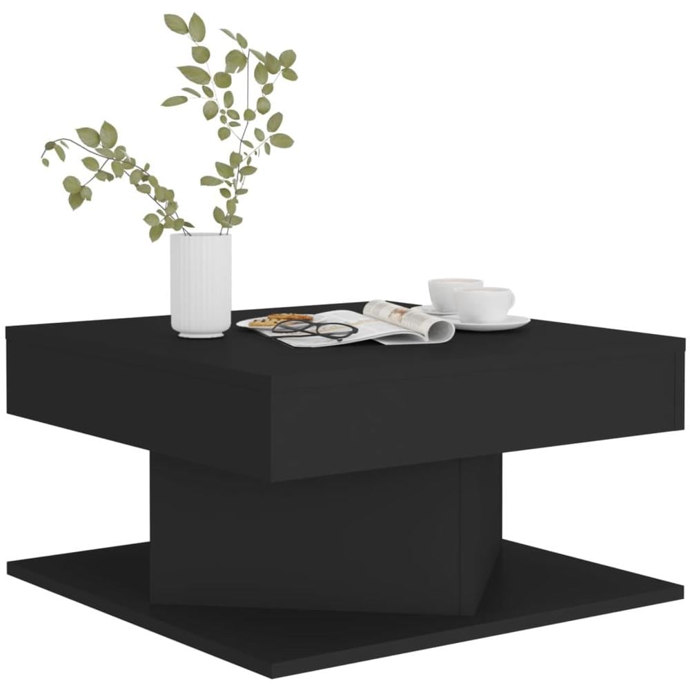 Tavolino da Salotto Nero 57x57x30 cm in Legno Multistrato - Foto 3