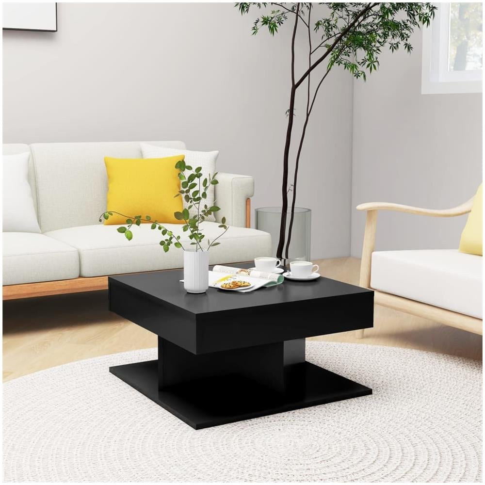 Tavolino da Salotto Nero 57x57x30 cm in Legno Multistrato - Foto 1