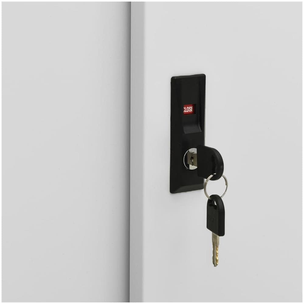 Armadio Ufficio Anta Scorrevole GrigioChiaro 90x40x90cm Acciaio - Foto 2