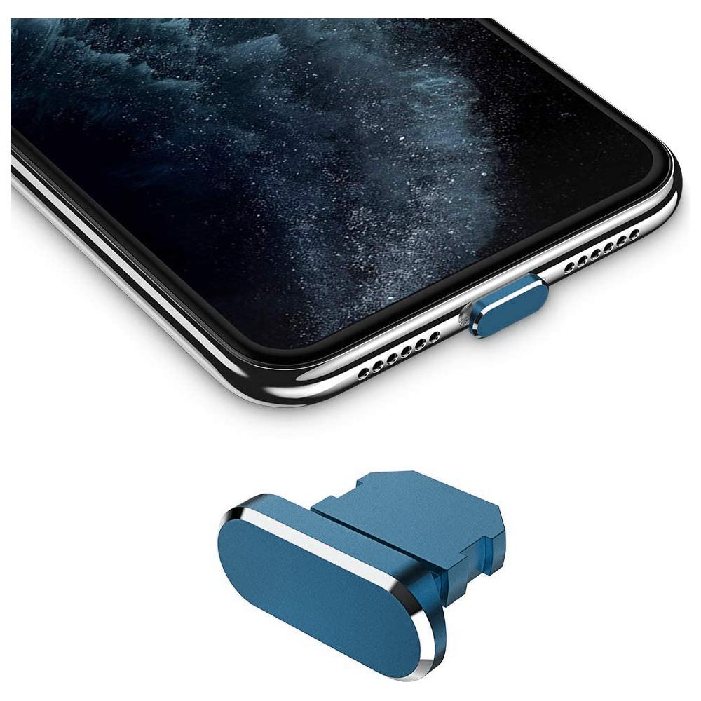 Cappuccio Protettivo Compatibile Con Apple Iphone In Blu Navy - Spina Di Protezione Dalla Polvere Spina Per La Porta Di Ricarica Antipolvere - Foto 1
