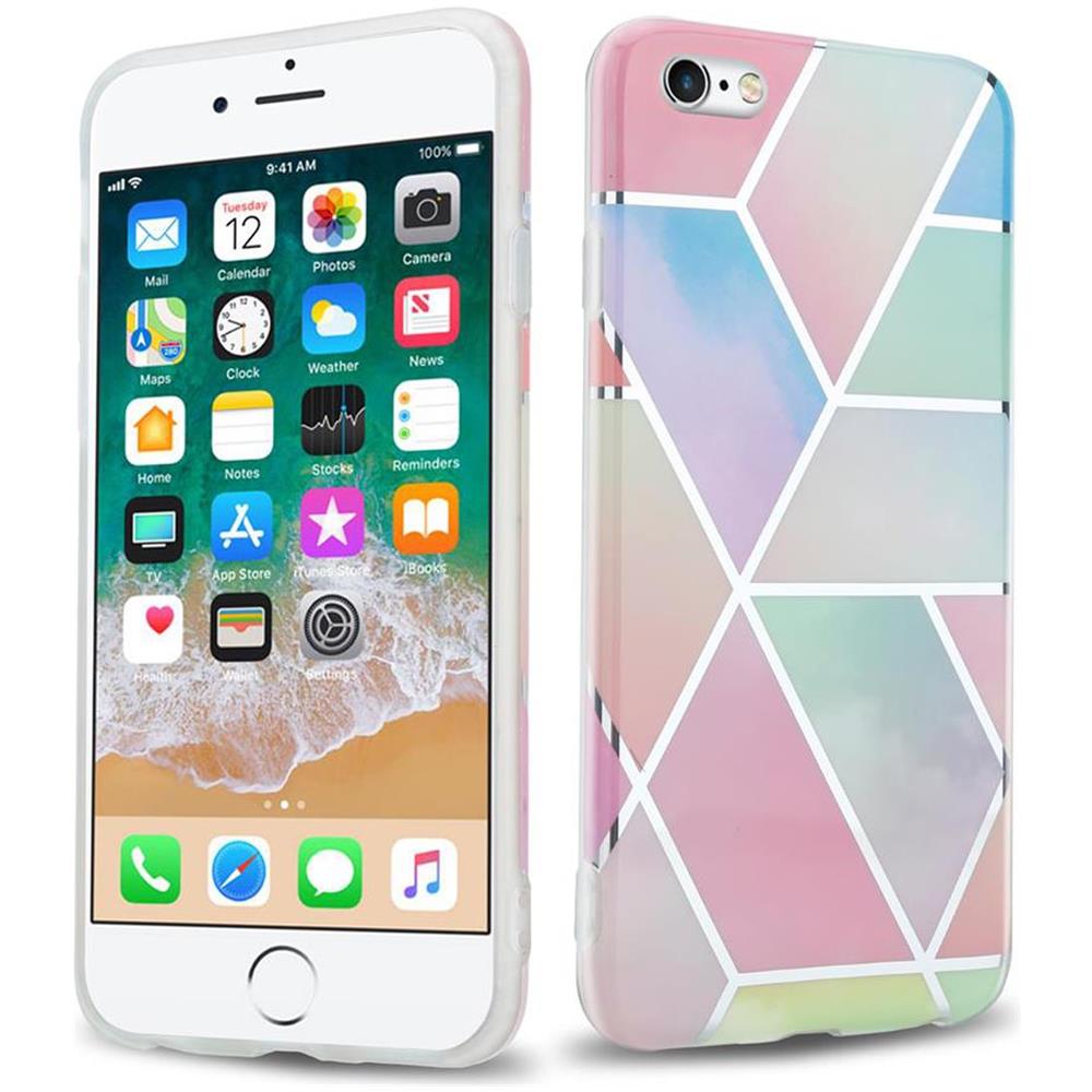 Cadorabo Custodia Compatibile Con Apple Iphone 6 / Iphone 6s In Marmo Arcobaleno No. 11 - Coperchio Protettivo In Silicone Tpu Con Motivo A Mosaico - Foto 1