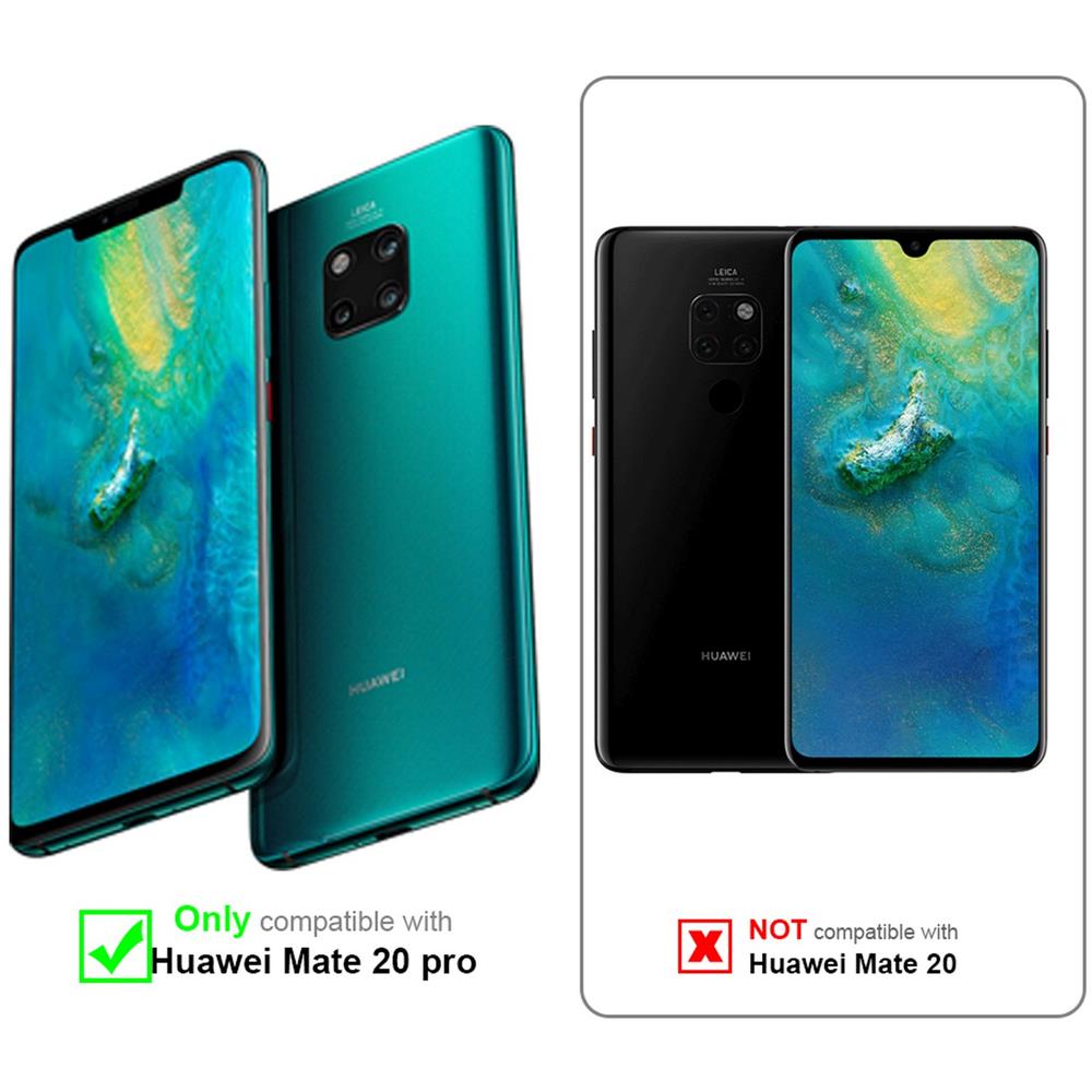 Custodia Compatibile Con Huawei Mate 20 Pro In Blu - Nero - Coperchio Protettivo Bicolore In Vetro Temperato E Silicone Tpu - Foto 2