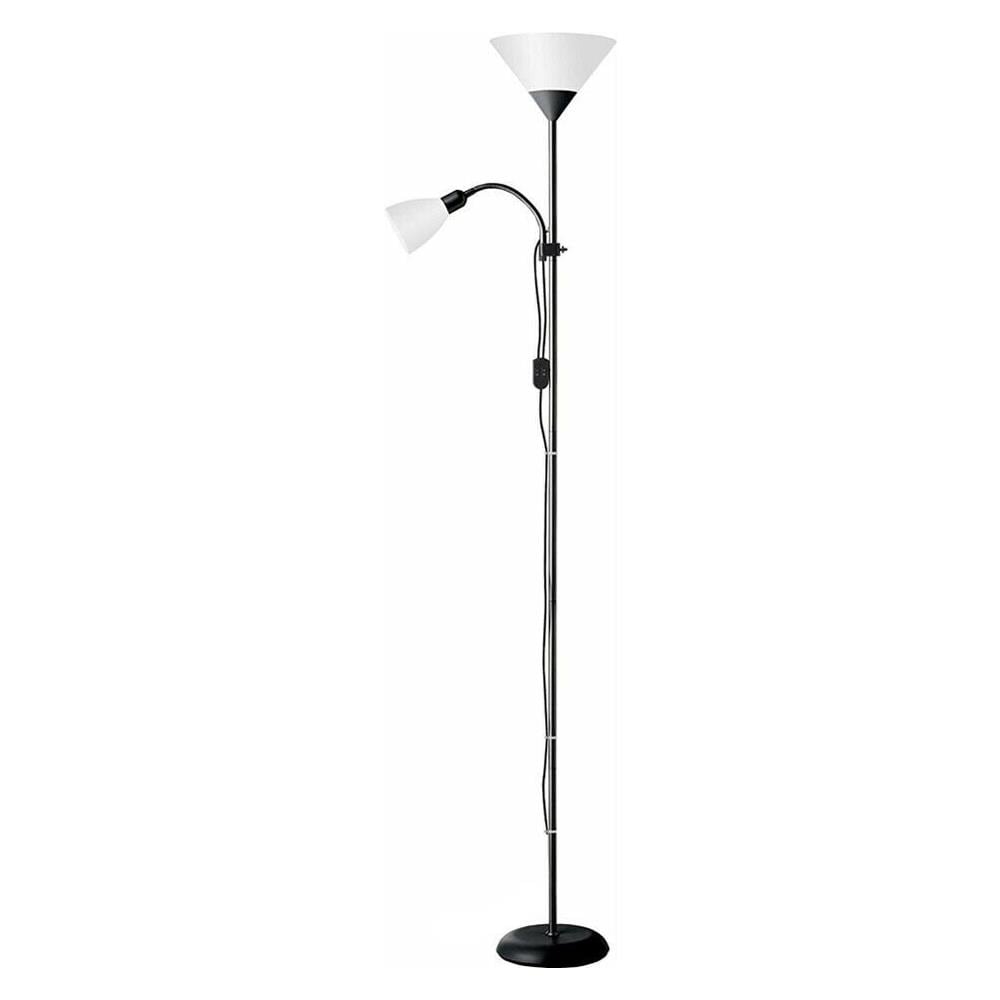 Lampada Da Terra Per Casa Ufficio Piantana 2 Porta Lampadina E27 Nero - Foto 2