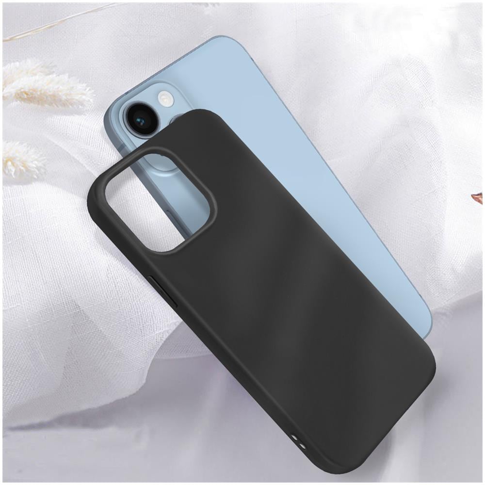 Cover Iphone 14 Plus Silicone Flessibile Finitura Opaca Nera - Foto 2
