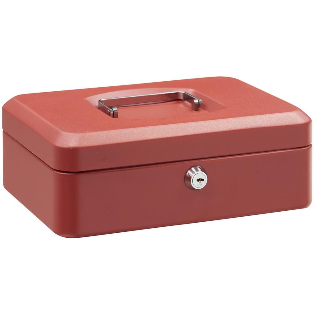 Elegant C9234 Cassetta Di Sicurezza Con Chiave Per Contare E Trasportare Denaro | Cassetta Portavalori In Acciaio Con Vassoio Portamonete | Cassaforte Portatile De 25 Cm Di Larghezza | Rossa - Foto 1