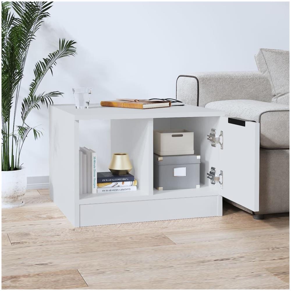 Tavolino Da Salotto Bianco 50x50x36 Cm In Legno Multistrato - Foto 2