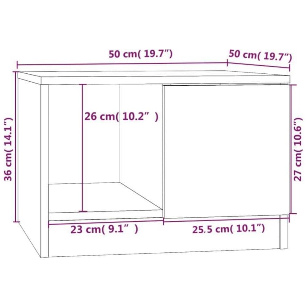 Tavolino Da Salotto Bianco 50x50x36 Cm In Legno Multistrato - Foto 7