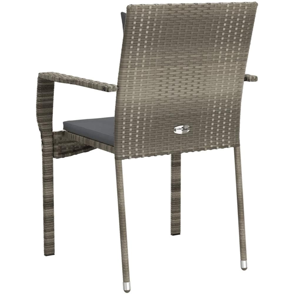 Sedie Da Giardino Con Cuscini 4 Pz In Polyrattan Grigie - Foto 2