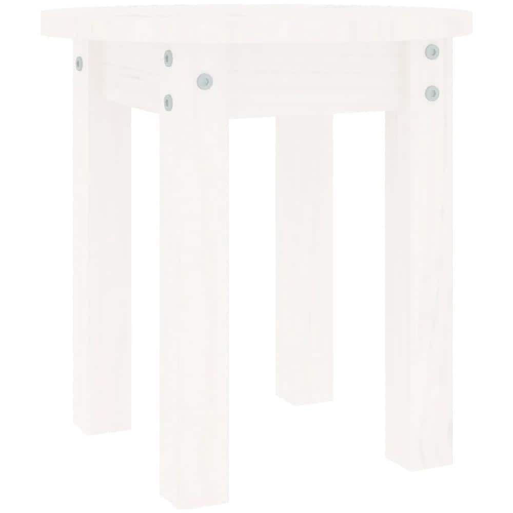 Tavolino Da Salotto Bianco 35x35 Cm In Legno Massello Di Pino - Foto 2