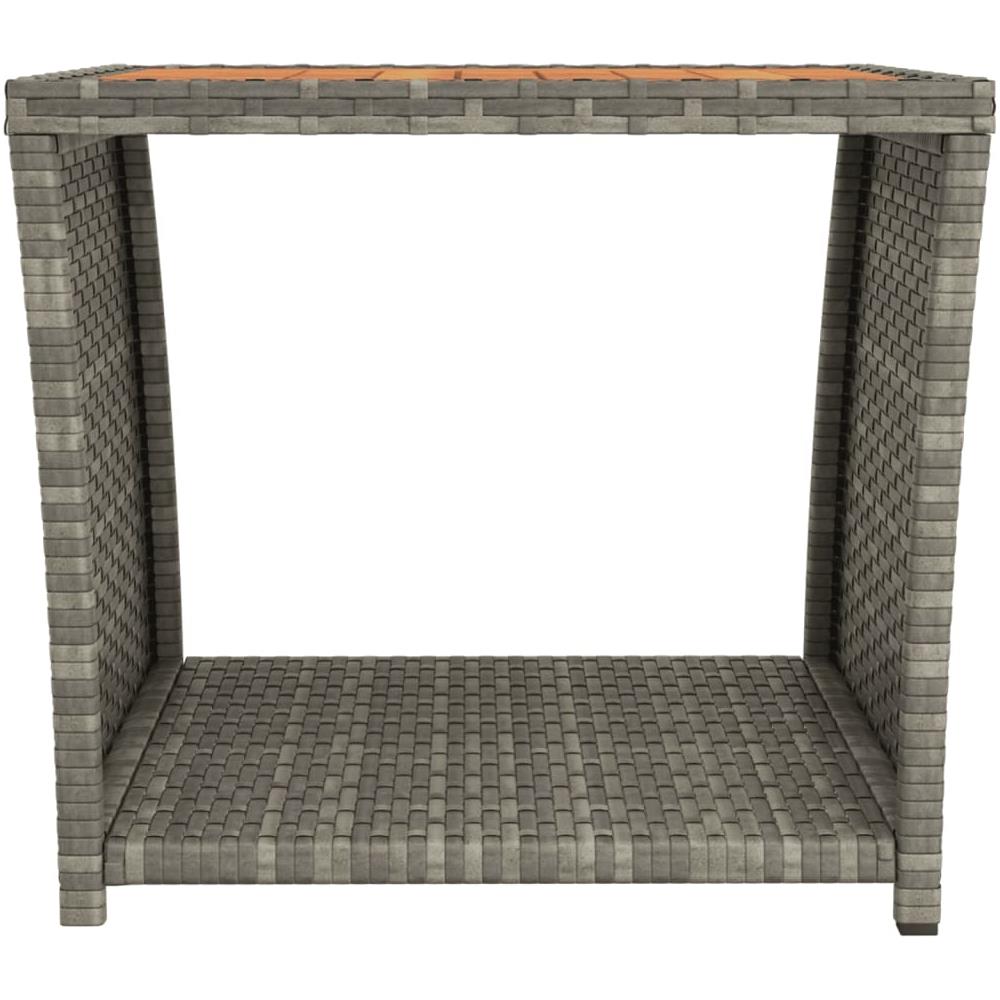 Tavolino Con Piano Legno Grigio Polyrattan E Massello Acacia - Foto 3