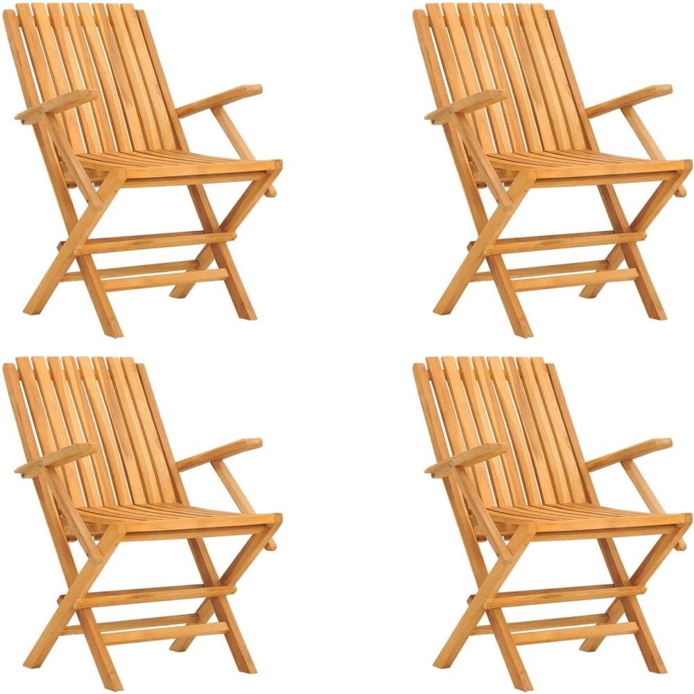 Sedie Da Giardino Pieghevoli 4pz 61x67x90cm Legno Massello Teak - Foto 2