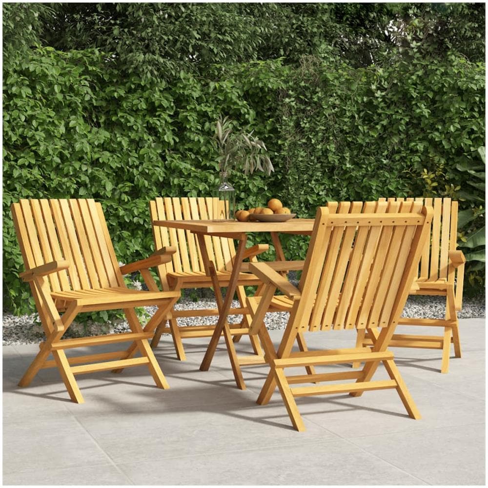 Sedie Da Giardino Pieghevoli 4pz 61x67x90cm Legno Massello Teak - Foto 1
