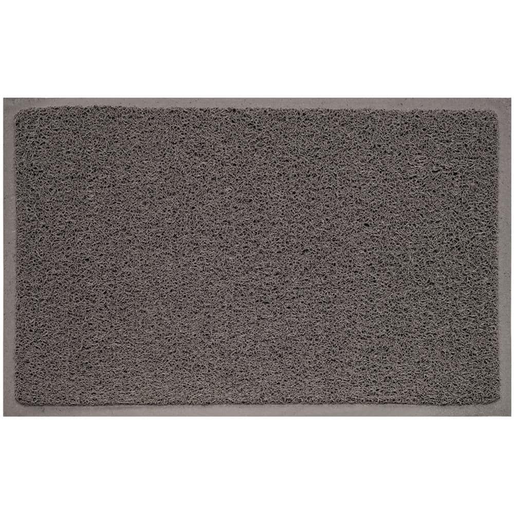 Zerbino Con Riccioli Vinilici Entrata Ingresso Casa Esterno Antiscivolo Curly In Tinta Unita 40x60cm Grigio - Foto 1