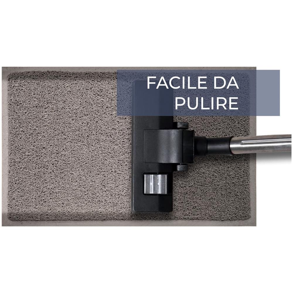 Zerbino Con Riccioli Vinilici Entrata Ingresso Casa Esterno Antiscivolo Curly In Tinta Unita 40x60cm Grigio - Foto 2