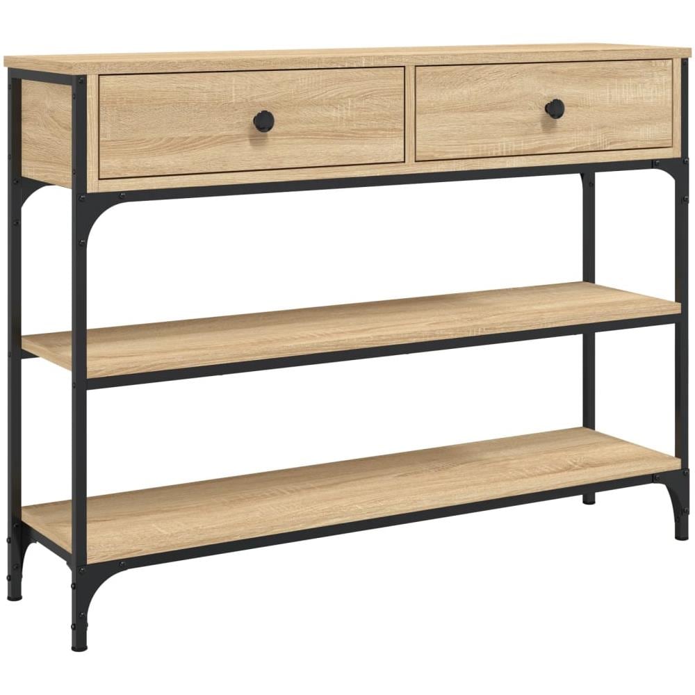 Tavolo Consolle Rovere Sonoma 100x25x75 Cm In Legno Multistrato - Foto 2