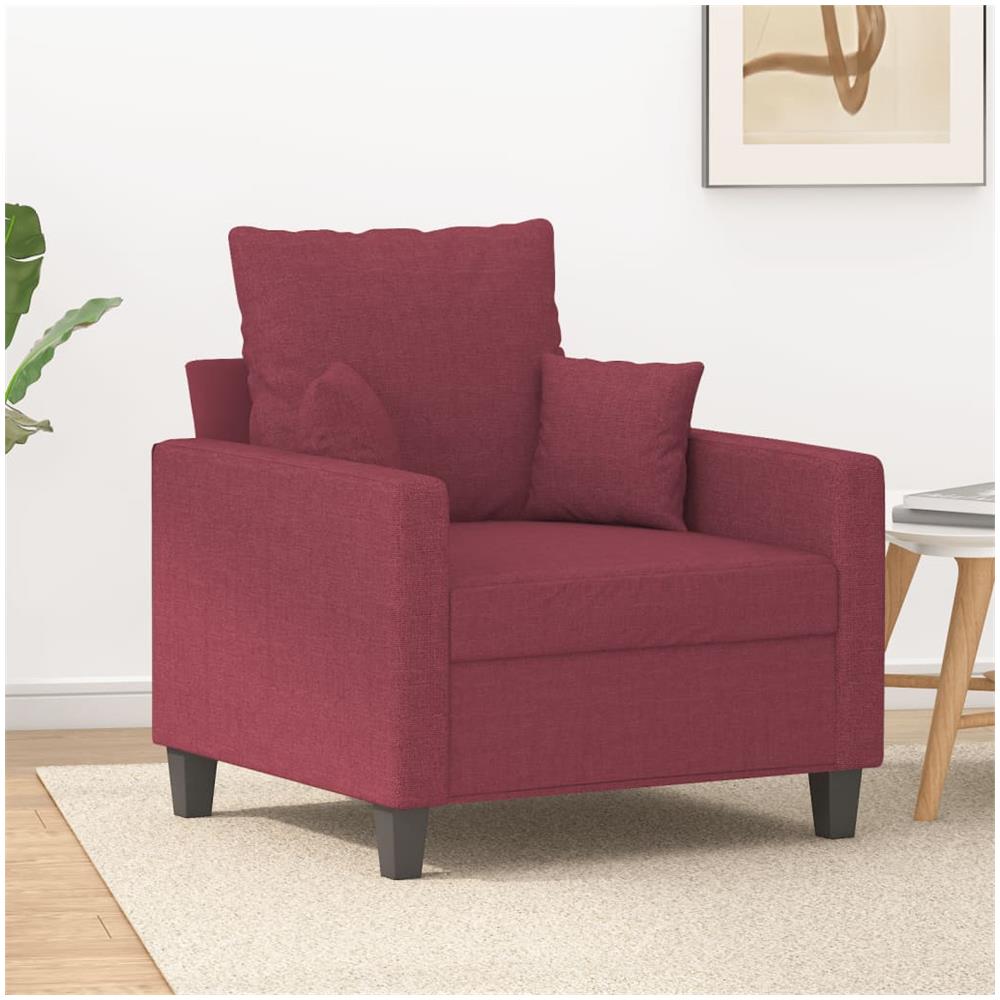 Poltrona Rosso Vino 60 Cm In Tessuto - Foto 1