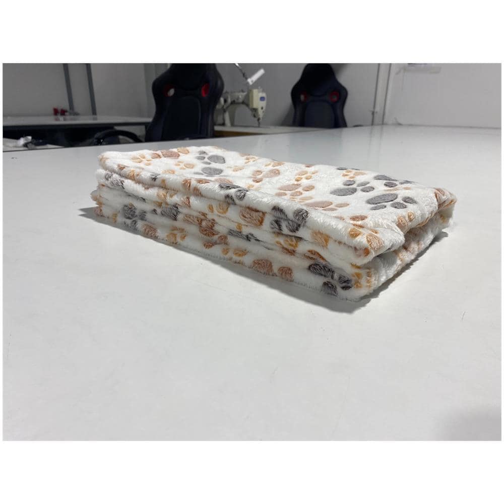 Coperta in pile 100x70 cm Coperta per cani con zampe marrone-grigio bianca - Foto 10