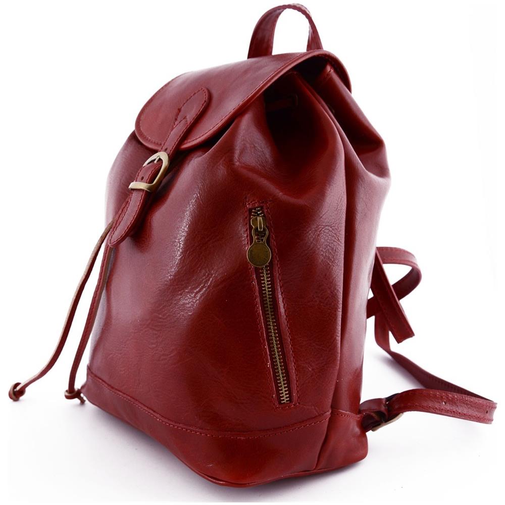 Zaino In Pelle Donna Colore Rosso - Pelletteria Toscana Made In Italy - Zaino - Foto 2
