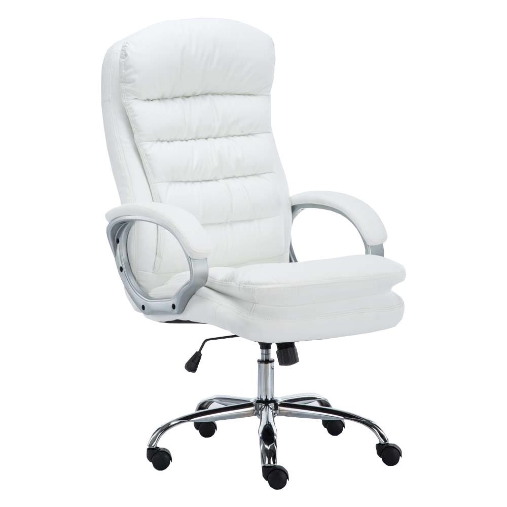 Sedia Ufficio Vancouver XXL in Similpelle I Poltrona Elegante Direttore Carico Max 235 kg I Poltrona Ergonomica Imbottita e Rinforzata Bianco - Foto 1