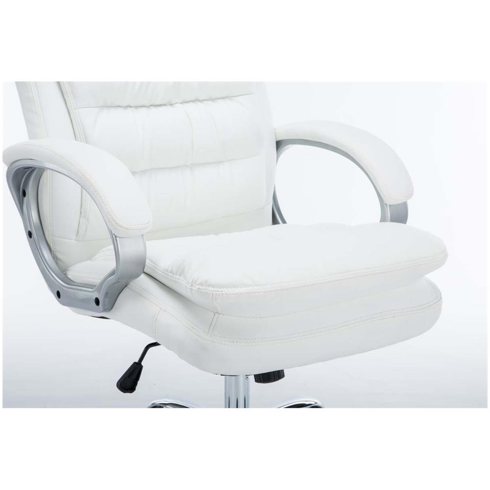 Sedia Ufficio Vancouver XXL in Similpelle I Poltrona Elegante Direttore Carico Max 235 kg I Poltrona Ergonomica Imbottita e Rinforzata Bianco - Foto 2