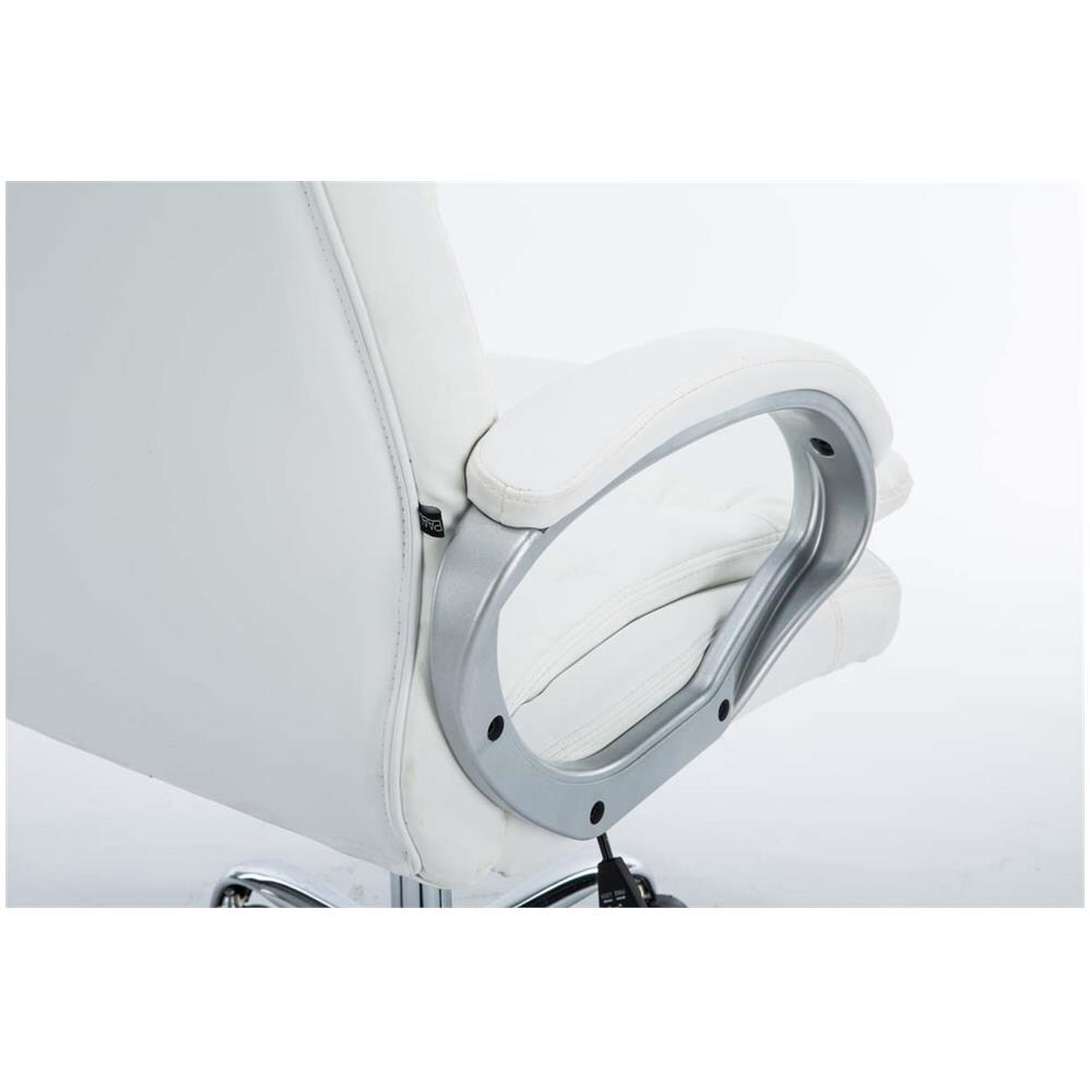 Sedia Ufficio Vancouver XXL in Similpelle I Poltrona Elegante Direttore Carico Max 235 kg I Poltrona Ergonomica Imbottita e Rinforzata Bianco - Foto 5
