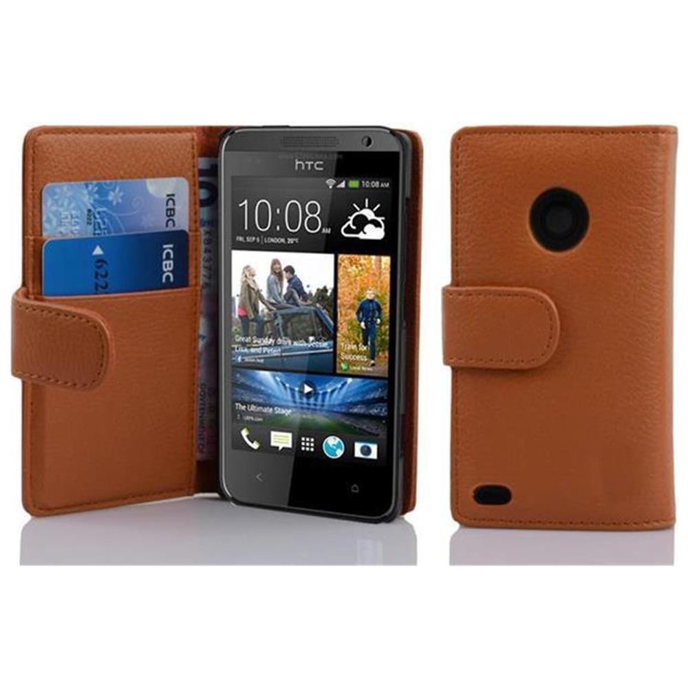 Cadorabo Custodia Compatibile Con Htc Desire 300 In Marrone Cioccolata - Coperchio Protettivo In Ecopelle Testurizzata E Tasca Per Carte Di Credito - Foto 1