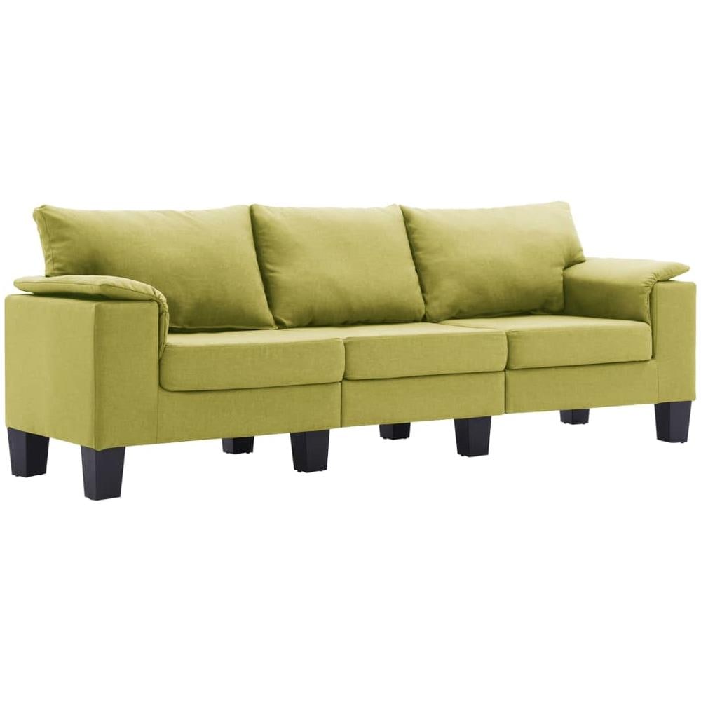 Divano A 3 Posti Verde In Tessuto - Foto 2