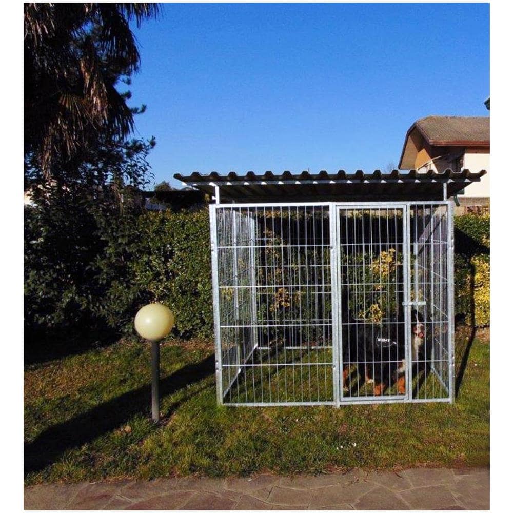 Box Per Cani Da Esterno In Rete Con Copertura Zincatura Elettrolitica 200 X 200 X H 180 Cm - Foto 2
