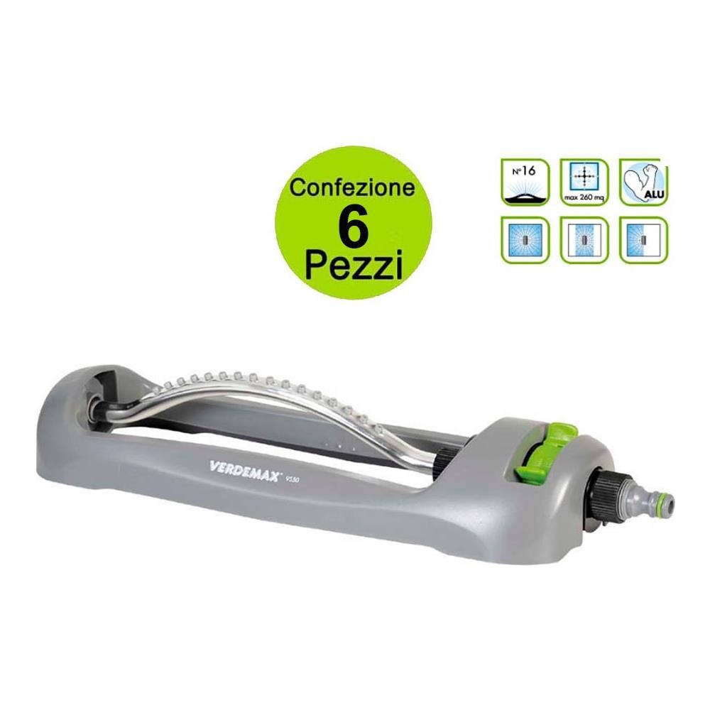 Multipack Da 6 Pz Irrigatore Oscillante Per Giardino 16 Ugelli Fino A 260 Mq - Foto 1