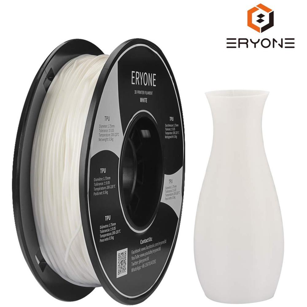 Filament Tpu 175 Millimetri Tpu Filamento 175 Millimetri La Stampa 3d Filamento Tpu Per Stampante 3d 0.5kg 1 Spool Bianco - Foto 1