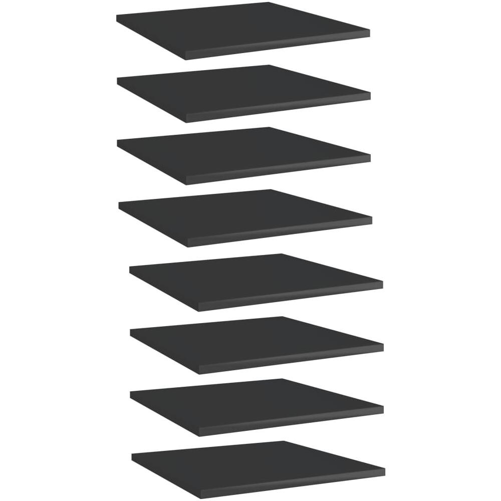 Ripiani per Libreria 8pz Nero Lucido 40x40x1,5cm Multistrato - Foto 1