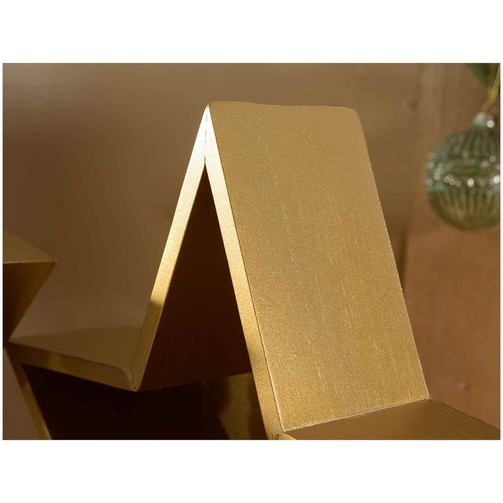 Stelle Natalizie In Legno Color Oro Con Mensola Allestimento Natalizio Per Vetrine E Negozi Decorazione Natalizia Per La Casa - Foto 2