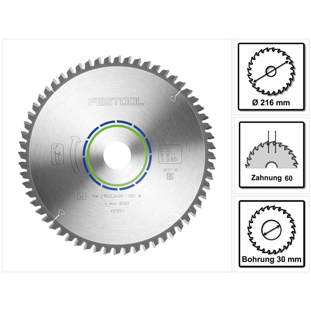 Lama Speciale Per Sega Circolare Hw 216 X 30 X 2,3 Mm W60 216 Mm - 60 Denti (491051)  - Foto 1