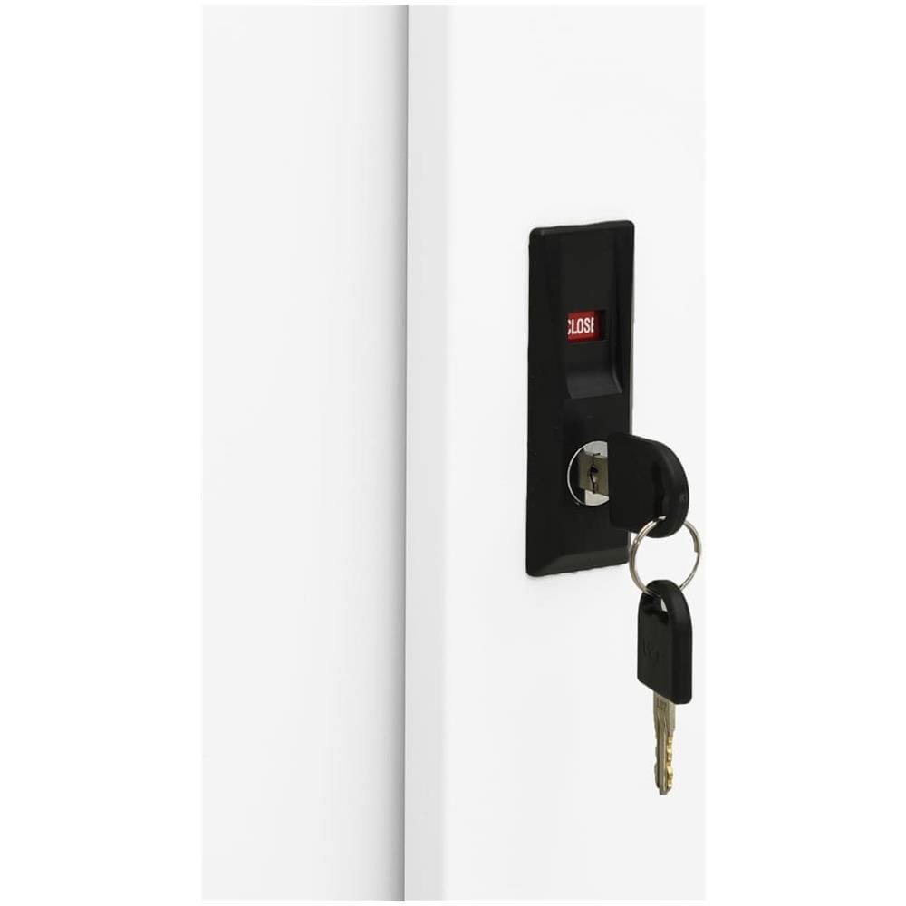 Armadio per Ufficio Anta Scorrevole Bianco 90x40x90cm Acciaio - Foto 2