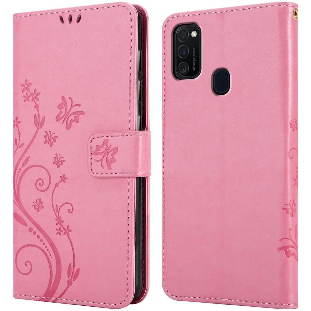 Custodia Compatibile Con Samsung Galaxy M21 / M30s In Rosa Fiore - Coperchio Protettivo In Design Floreale Con Chiusura Magnetica, Funzione Stand E Slot Per Carte - Foto 8