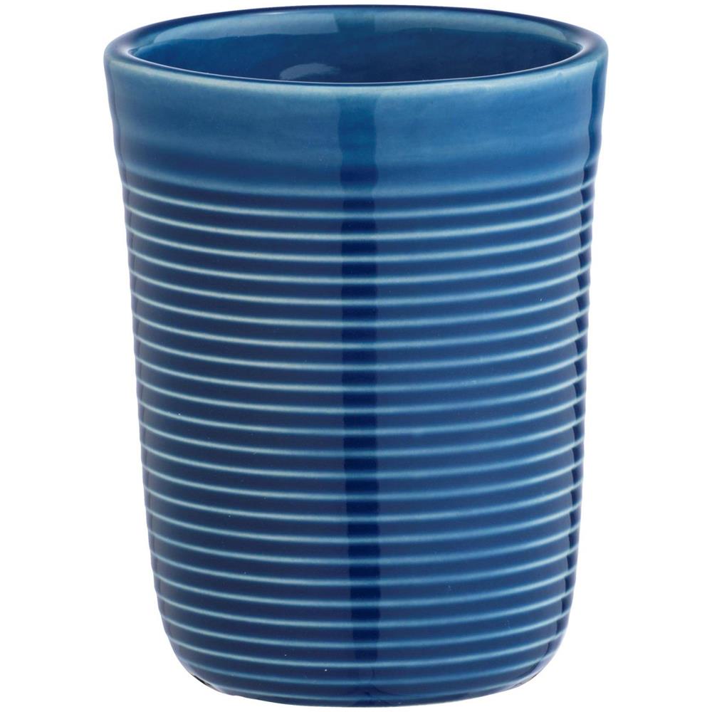 Contenitore Spazzolino Sada, Ceramica, Blu Navy, Ø 8 Cm, - Foto 3