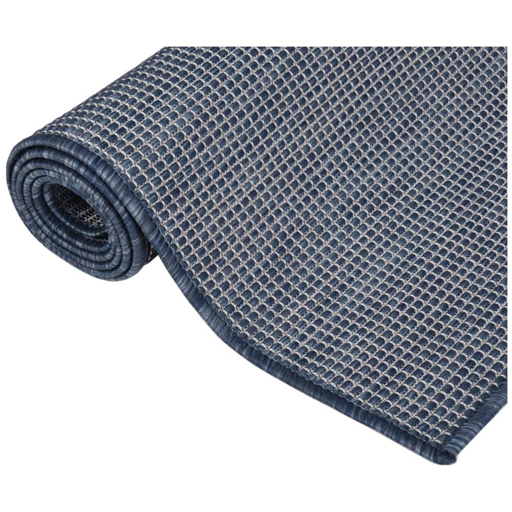 Tappeto Da Esterni A Tessitura Piatta 120x170 Cm Blu - Foto 3