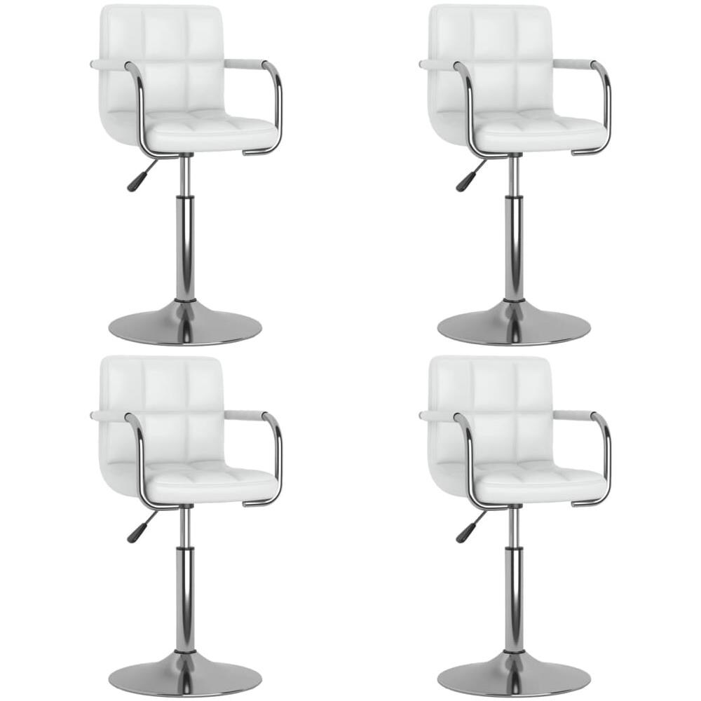 Sedie Da Pranzo Girevoli 4 Pz Bianche In Similpelle - Foto 1