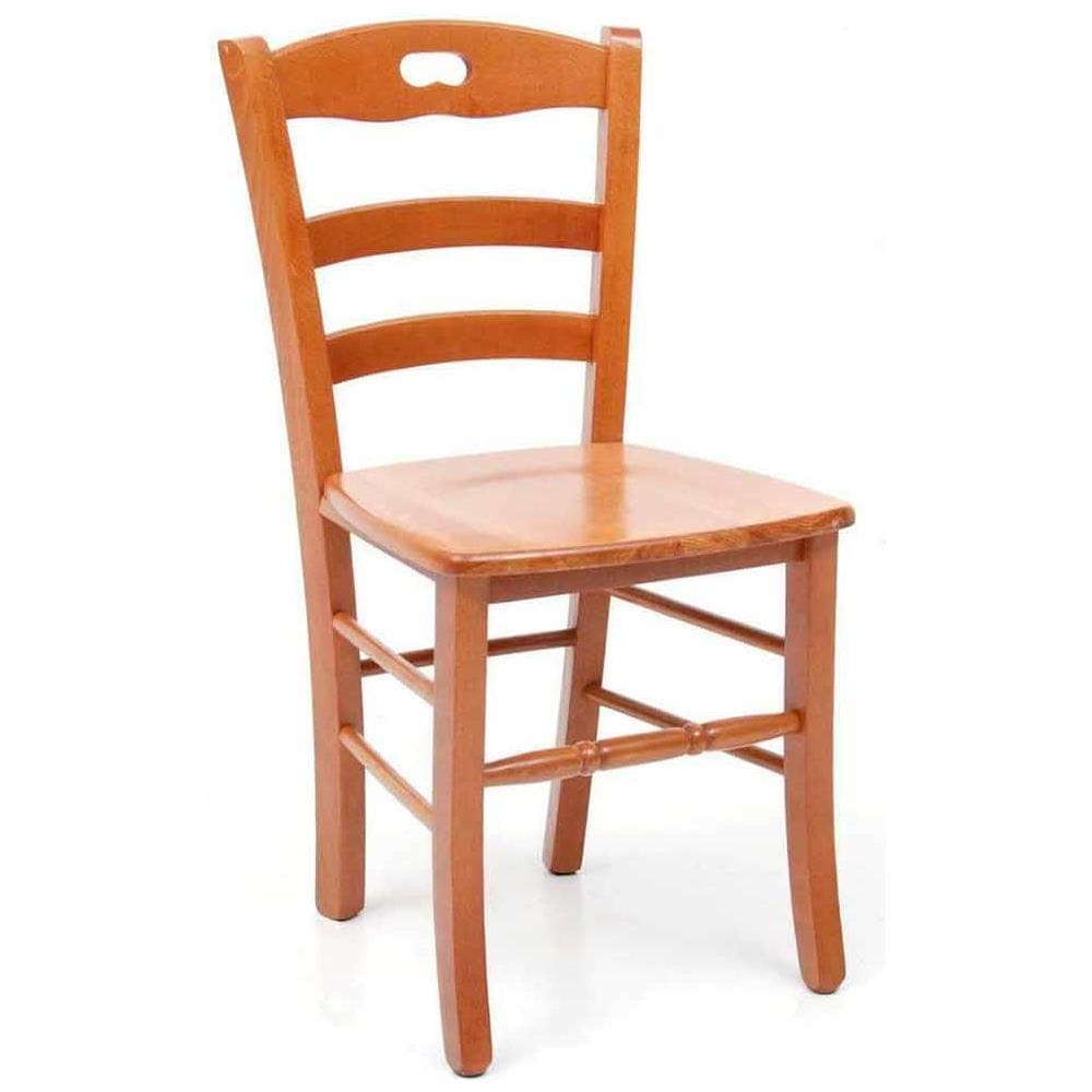 Sedia Modello Loris Con Seduta In Legno Massello In Tinta Ciliegio - Foto 1