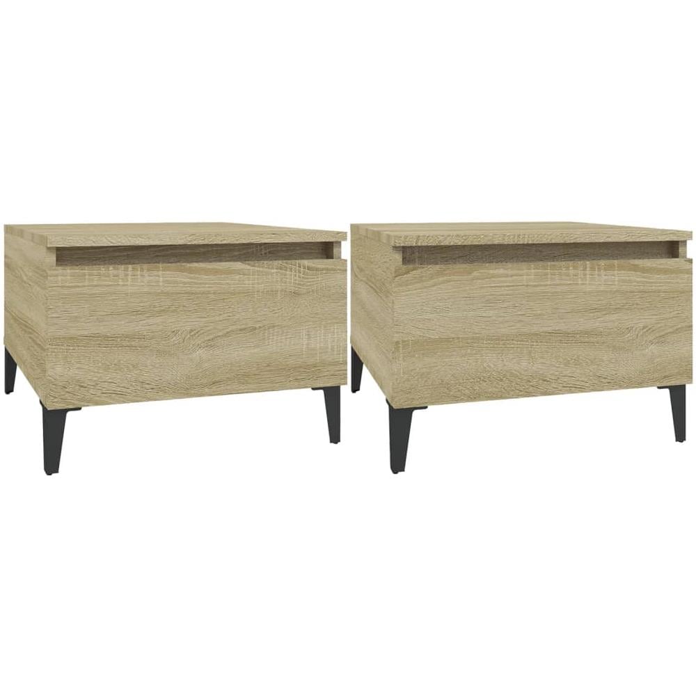 Tavolini 2pz Rovere Sonoma 50x46x35 Cm In Legno Multistrato - Foto 2