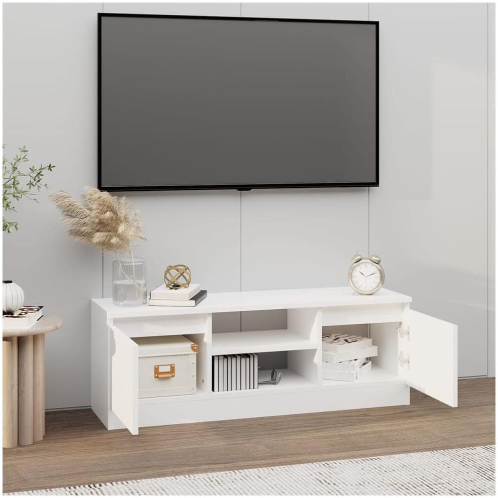 Mobile Porta TV con Anta Bianco 102x30x36 cm - Foto 9