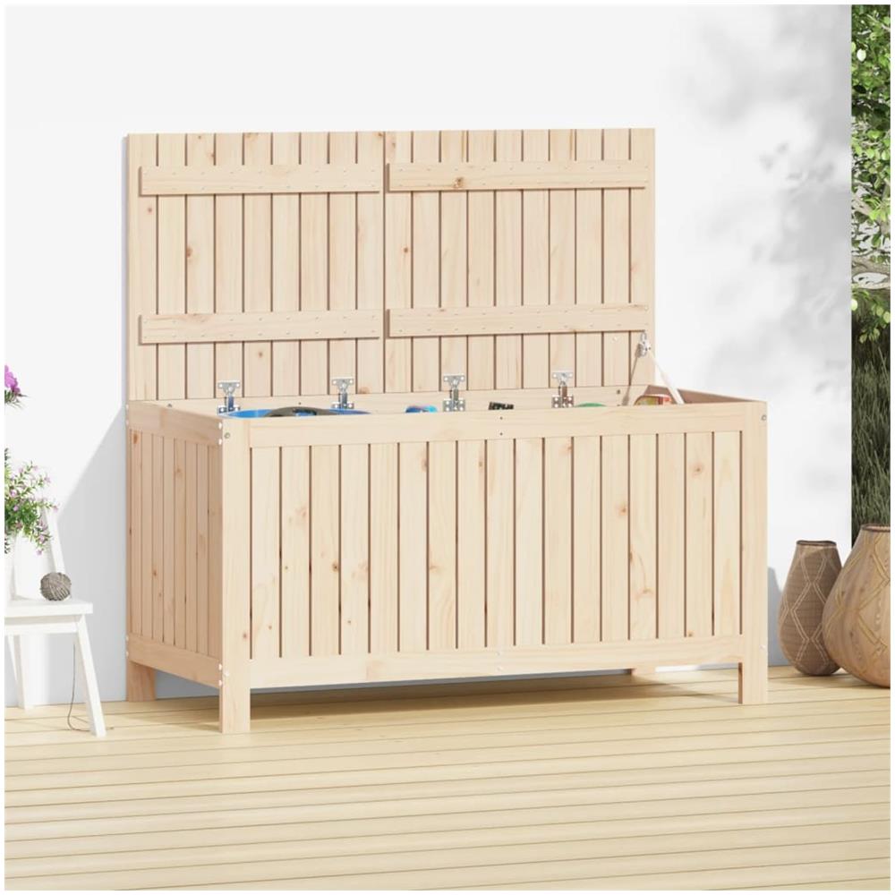Contenitore Da Giardino 121x55x64 Cm In Legno Massello Di Pino - Foto 3