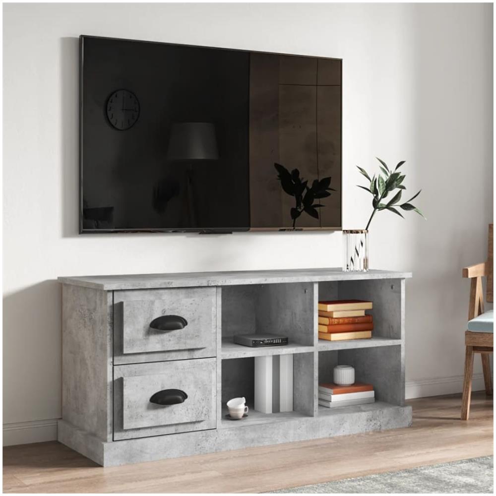 Mobile Tv Grigio Cemento 102x35,5x47,5 Cm In Legno Multistrato - Foto 1