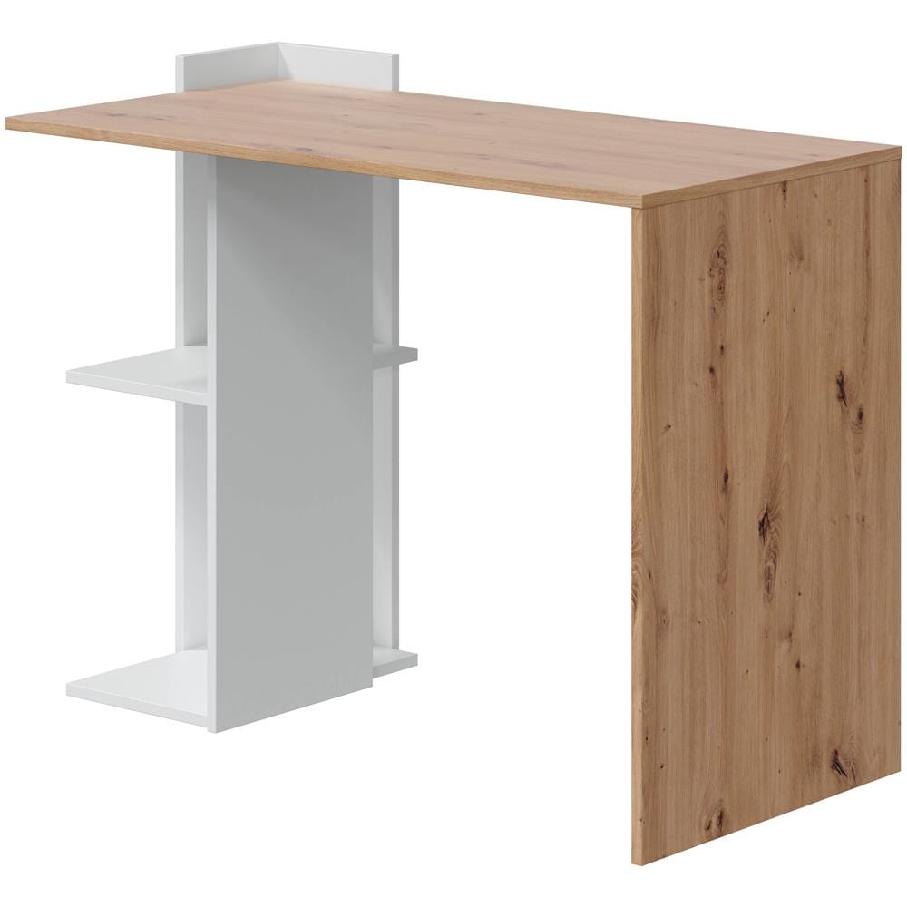 Scrivania Llanes 2 Ripiano, Legno /bianca, 100 Cm Lunghezza - Foto 2