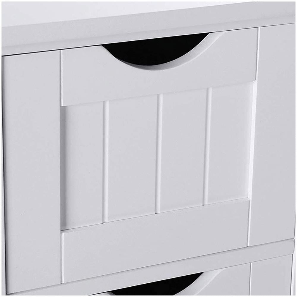 Mobile Bagno 4 Cassetti + Anta Mobiletto Cassettiera Legno Mdf Bianco 55x81cm - Foto 2