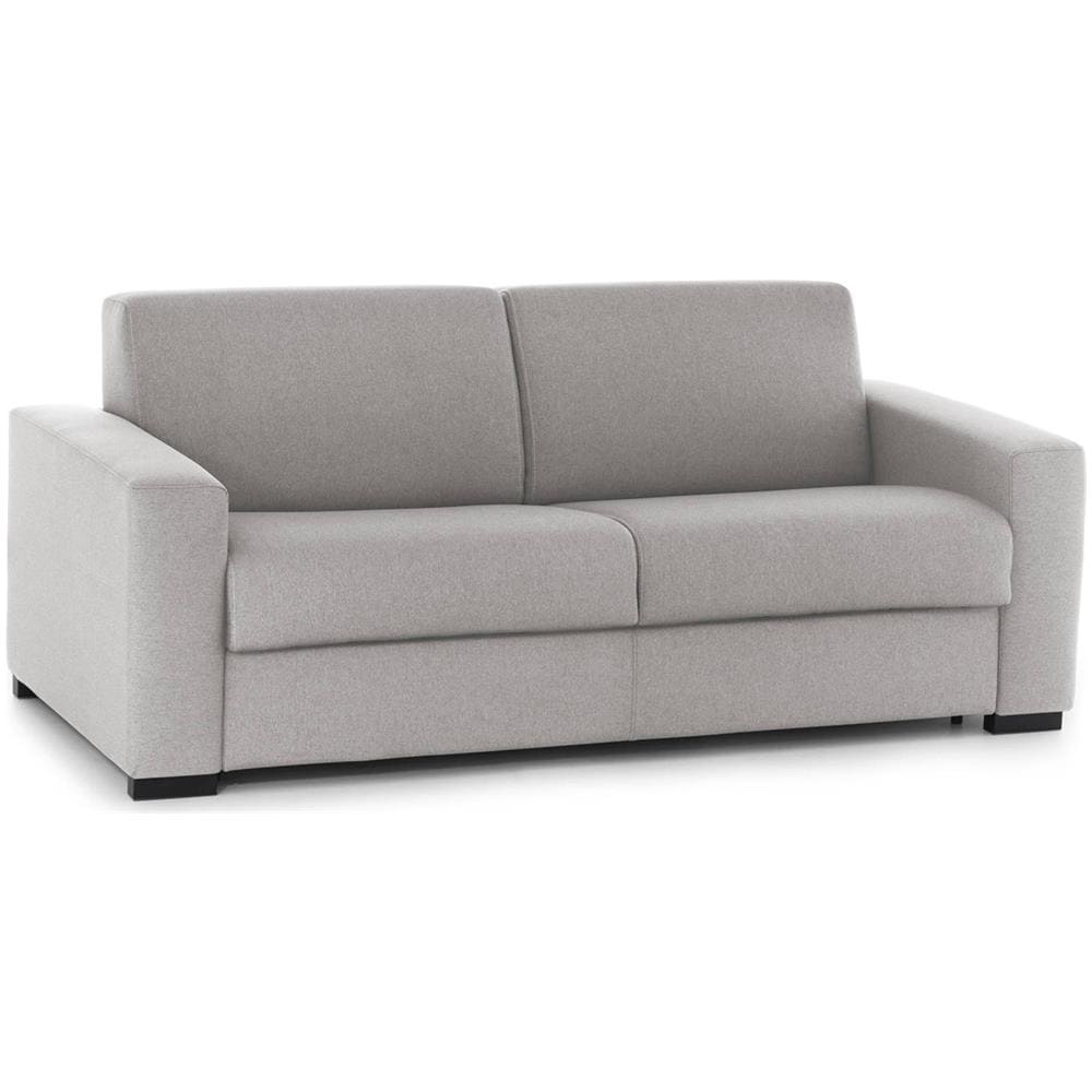 Divano Fisso Mara, Divano A 3 Posti, 100% Made In Italy, Sofà Soggiorno, In Tessuto Imbottito, Con Braccioli Slim, Cm 200x95h90, Grigio - Foto 2