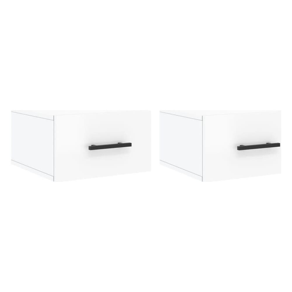 Comodini A Muro 2 Pz Bianco Lucido 35x35x20 Cm - Foto 2
